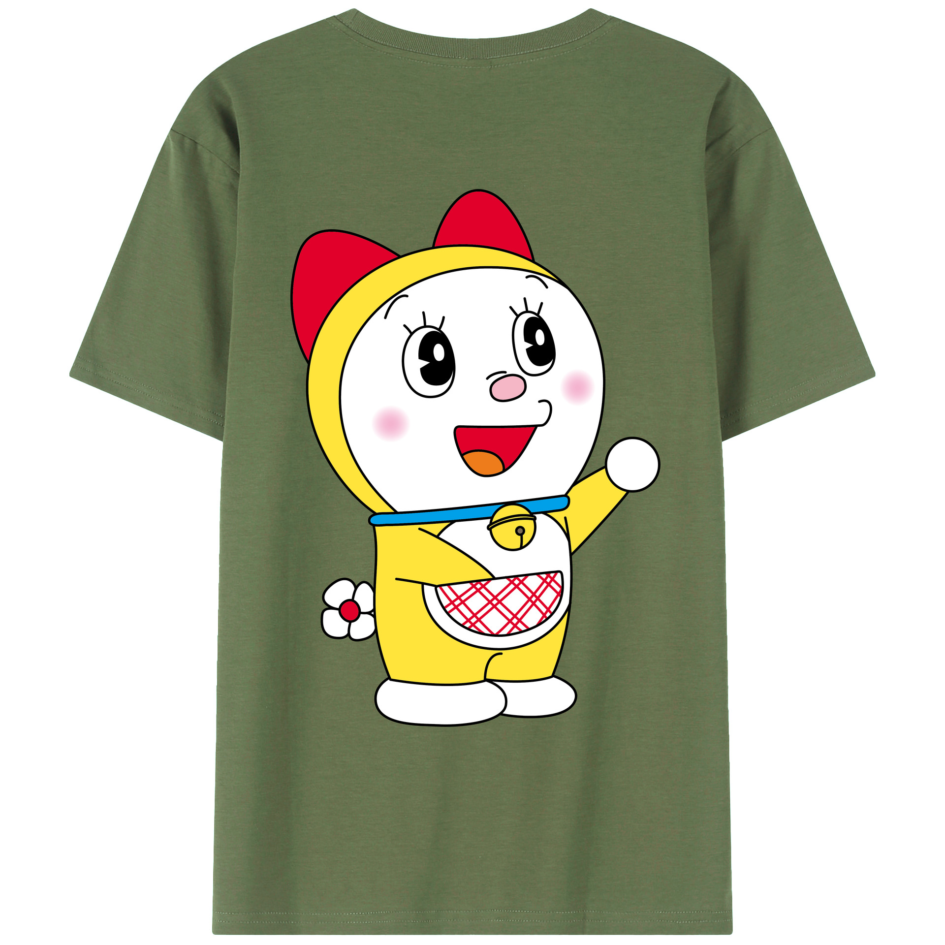 （画像用） ドラえもん ドラミ Doraemon Dorami 綿100％ メンズ半袖Tシャツ（バックプリント） 通気性